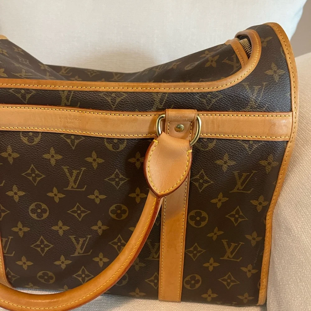 Authentic Louis Vuitton Sac Chien 40 Dog Carrier Monogram Pet Purse